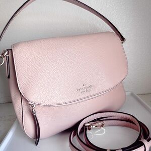 Kate Spade Jackson Medium Flap Leather Shoulder Bag In Rosy Cheeks